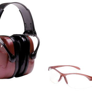 Howard Leight R01727 Woman's Shooting Safety Combo 25 dB Over the Head Dusty Rose/Black Women