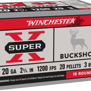Winchester Ammo XB203 Super X 20 Gauge 2.75" 20 Pellets 3 Buck Shot 5 Bx/ 50 Case