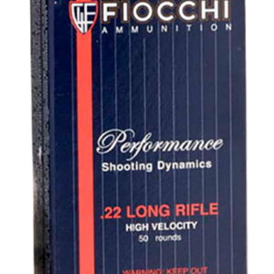 Fiocchi 22FHVCHP Field Dynamics High Velocity 22LR 38gr Copper Plated Hollow Point 50 Per Box/100 Case