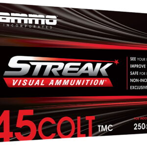 Ammo Inc 45C250TMCSTRKRED50 Streak Visual (RED) 45Colt 250gr Total Metal Case 50 Per Box/20 Case