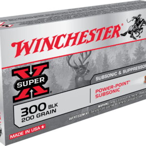 Winchester Ammo X300BlackX Super X 300 Blackout 200 gr Power Point Subsonic 20 Per Box/10 Case