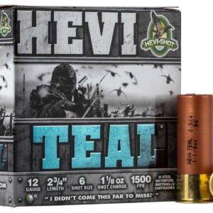HEVI-Shot HS61226 HEVI-Teal 12 Gauge 2.75" 1 1/8 oz 6 Shot 25 Per Box/10 Case