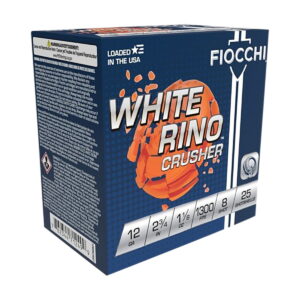 Fiocchi 12WRCRS8 Exacta Target White Rino Crusher 12Gauge 2.75" 1 1/8oz 8Shot 25 Per Box/10 Case