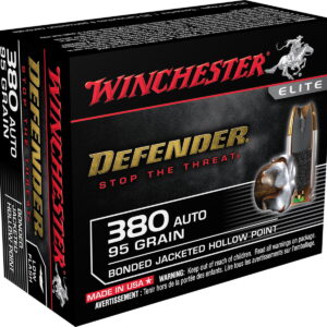 Winchester Ammo S380PDB Defender 380 ACP 95 gr Bonded Jacket Hollow Point 20 Per Box/10 Case