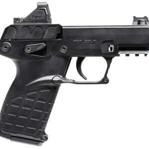 Kel-Tec P17BBlackOPTIC P17 Compact Frame 22 LR 16+1 3.80" Black Steel Barrel, Black Serrated Steel Slide, Black Polymer Frame With Picatinny Rail, Textured Grip, Viridian RFX-11 Green Dot, Ambidextrous