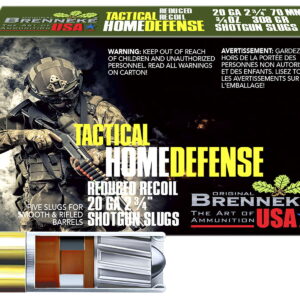 Brenneke SL202THD THD Home Defense 20Gauge 2.75" 3/4oz Slug Shot 5 Per Box/50 Case
