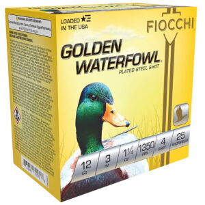Fiocchi 123SGW4 Golden Waterfowl 12Gauge 3" 1 1/4oz 4Shot 25 Per Box/10 Case