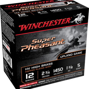 Winchester Ammo X12PHV5 Super Pheasant High Velocity High Brass 12 Gauge 2.75" 1 3/8 oz 5 Shot 25 Bx/ 10 Case