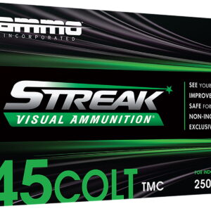 Ammo Inc 45C250TMCSTRKGRN50 Streak Visual (GREEN) 45Colt 250gr Total Metal Case 50 Per Box/20 Case