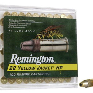 Remington Ammunition 21280 Yellow Jacket Rimfire 22 LR 33 gr Truncated Cone Hollow Point 100 Per Box/50 Cs