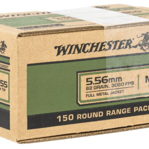Winchester Ammo WM855150 USA M855 Green Tip 5.56x45mm NATO 62 gr Full Metal Jacket 150 Per Bx/ 4 Case Value Pack