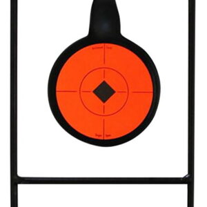 Birchwood Casey 46221 World of Targets Sharpshooter Rimfire Pistol/Rifle AR500 Steel Black/Orange Bullseye Illustration Impact Enhancement Motion