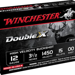 Winchester Ammo SB12L00 Double X High Velocity 12 Gauge 3.50" 15 Pellets 00 Buck Shot 5 Per Box/50 Case