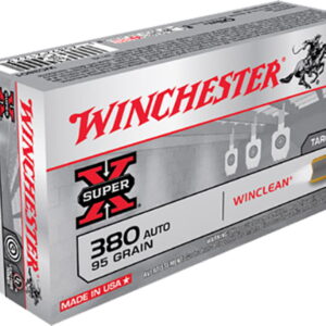 Winchester Ammo WC3801 Super X 380 ACP 95 gr Winclean Brass Enclosed Base 50 Per Box/10 Case