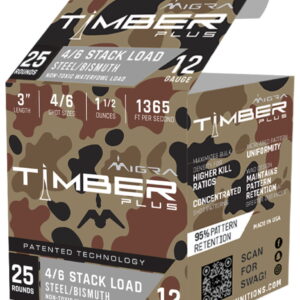 Migra Ammunitions M12SB46 Combinational 12 Gauge 3" 1 1/2 oz 4/6 Shot 25 Per Box/10 Cs
