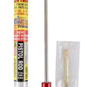 Pro-Shot 1PS82226 Micro-Polished Cleaning Rod .22 Cal & Up Pistol 8" Stainless Steel With Swivel Handle
