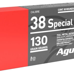 Aguila 1E382521 Target & Range Handgun 38Special 130gr Full Metal Jacket 50 Per Box/20 Case