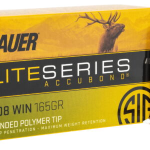 Sig Sauer E308AB16520 Elite Hunting 308 Win 165 gr Nosler AccuBond 20 Per Box/10 Case
