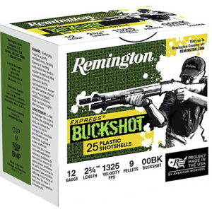 Remington Ammunition 20411 Express Buckshot 12 Gauge 2.75" 00 Buck Shot 25 Per Box/10 Cs