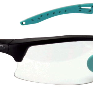 Walker's GWPTLSGLCLR Sport Glasses Adult Clear Lens Polycarbonate Black with Teal Accents Frame