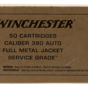 Winchester Ammo SG380W Service Grade 380 ACP 95 gr Full Metal Jacket Flat Nose 50 Per Box/10 Case
