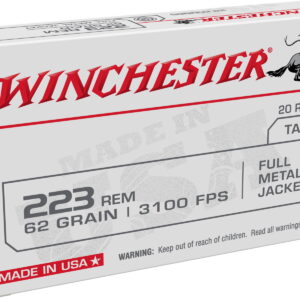 Winchester Ammo W223FMJ62 USA 223 Rem 62 gr Full Metal Jacket 20 Per Box/50 Case