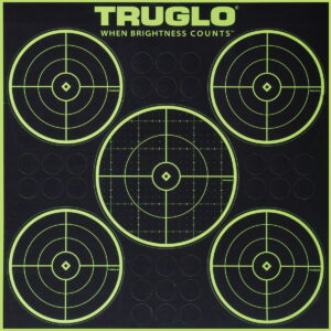 TruGlo TG11A6 Tru-See Splatter Target Black/Green Self-Adhesive Heavy Paper Universal Yes Impact Enhancement Nuclear Green 6 Pack Includes Pasters