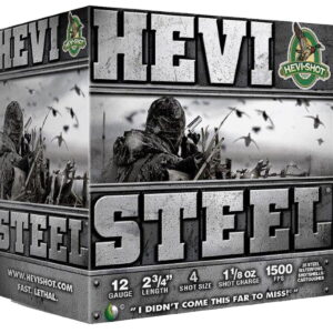 HEVI-Shot HS61224 HEVI-Steel 12 Gauge 2.75" 1 1/8 oz 4 Shot 25 Per Box/10 Case