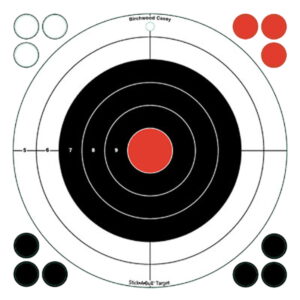 Birchwood Casey 33912 Stick-A-Bull Self-Adhesive Paper Black/White Bullseye Includes Pasters 5 Pack