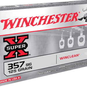 Winchester Ammo WC357SIG Super X 357 Sig 125 gr Winclean Brass Enclosed Base 50 Per Box/10 Case