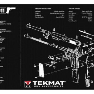 TekMat TEKR171911 1911 Cleaning Mat 1911 Parts Diagram Illustration 15" x 20"