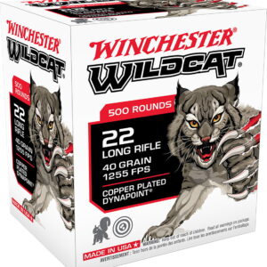 Winchester Ammo WW22LRB Wildcat 22 LR 40 gr Copper Plated DynaPoint 500 Per Box/10 Case *Bulk