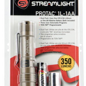 Streamlight 88073 ProTac 1L-1AA Everyday Carry Flashlight Coyote 40/150/350 Lumens White C4 LED