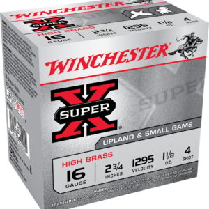 Winchester Ammo X16H4 Super X Heavy Game Load High Brass 16 Gauge 2.75" 1 1/8 oz 4 Shot 25 Per Box/10 Case