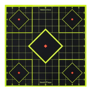 Birchwood Casey 34105 Shoot-N-C Reactive Target 8" Black/Yellow Self-Adhesive Paper Pistol/Rifle Chartreuse 6 Targets Includes Pasters