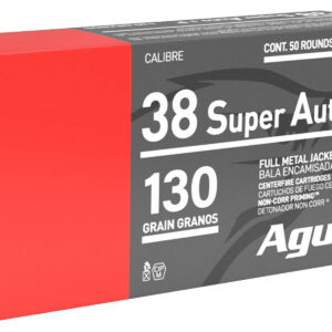 Aguila 1E382112 Target & Range Handgun 38Super +P 130gr Full Metal Jacket 50 Per Box/20 Case