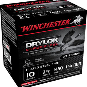 Winchester Ammo SSH10BBB Drylok Super Steel High Velocity 10 Gauge 3.50" 1 3/8 oz BBB Shot 25 Per Box/10 Case