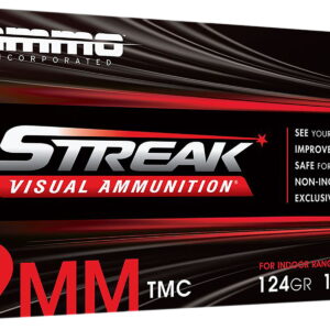 Ammo Inc 9124TMCSTRKRED50 Streak Visual (RED) 9mm Luger 124gr Total Metal Case 50 Per Box/20 Case