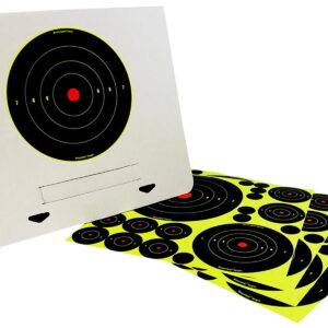 Birchwood Casey 34208 Shoot-N-C Reactive Target Variety Pack Bullseye Adhesive Paper Target 4 Per Pkg