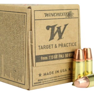 Winchester Ammo SG9W50 USA 9mm Luger 115 gr Full Metal Jacket 50 Per Box/20 Case