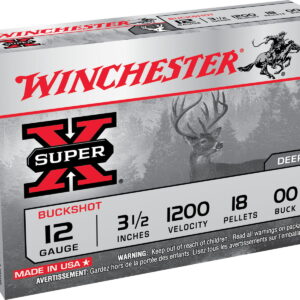 Winchester Ammo XB12L00 Super X 12 Gauge 3.50" 18 Pellets 00 Buck Shot 5 Bx/ 50 Case