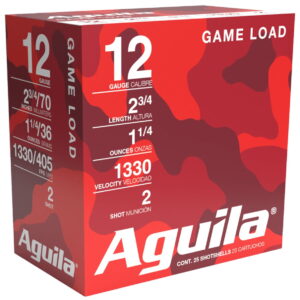 Aguila 1CHB1202 Birdshot High Velocity 12Gauge 2.75" 1 1/4oz 2Shot 25 Per Box/10 Case