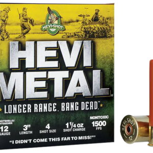 HEVI-Metal HS38004 HEVI-Metal Longer Range 12 Gauge 3" 1 1/4 oz 4 Shot 25 Per Box/10 Case
