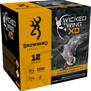 Browning Ammo B193411242 Wicked Wing XD 12Gauge 3.50" 1 1/2oz 2Shot 25 Per Box/10 Case