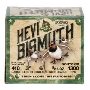 HEVI-Shot HS19006 HEVI-Bismuth 410 Gauge 3" 9/16 oz Bismuth 6 Shot 25 Per Box/10 Case