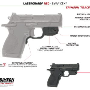 Crimson Trace 013000172 LG-Laserguard CSX Red Black Smith & Wesson