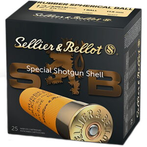 Sellier & Bellot SB12RBA Shotgun 12 Gauge 2.75" 2 11/16 oz 1 Rubber Ball Shot 25 Bx/ 10 Case