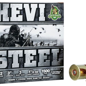 HEVI-Shot HS60003 HEVI-Steel 12 Gauge 3" 1 1/4 oz 3 Shot 25 Per Box/10 Case