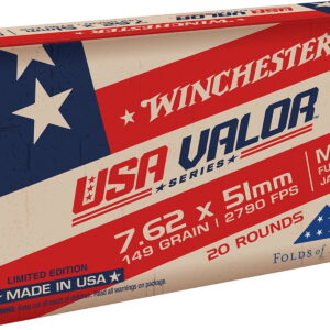 Winchester Ammo USAVM80X USA Valor M80 7.62x51mm NATO 149 gr Full Metal Jacket 20 Per Box/25 Case