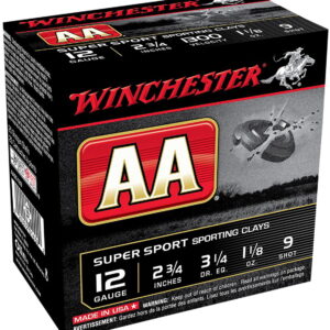 Winchester Ammo AASC129 AA Super Sport Sporting Clay 12 Gauge 2.75" 1 1/8 oz 9 Shot 25 Per Box/10 Case